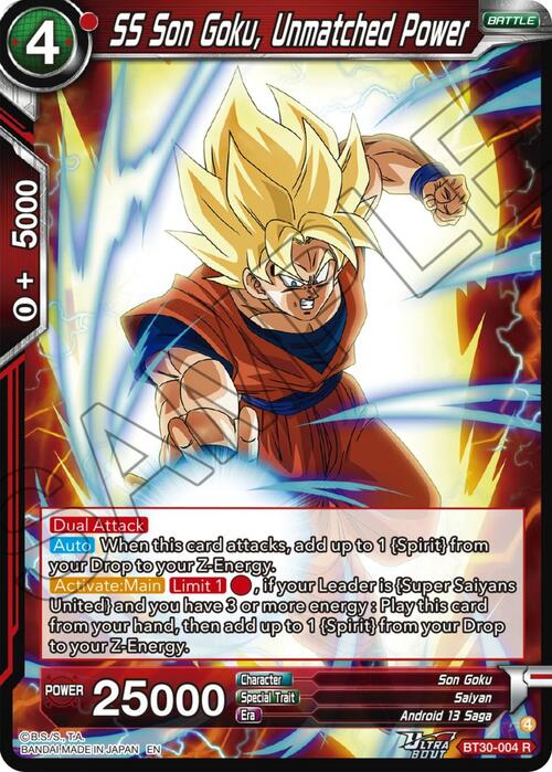 SS Son Goku, Unmatched Power Card Front