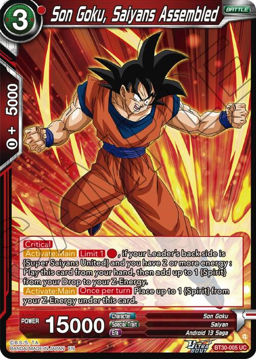 Son Goku, Saiyans Assembled Card Front