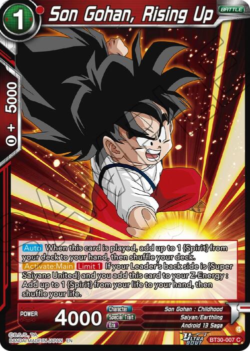 Son Gohan, Rising Up Card Front