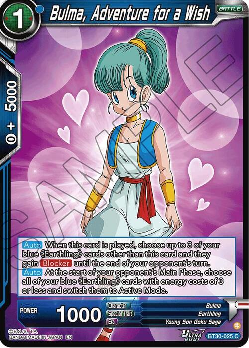 Bulma, Adventure for a Wish Card Front