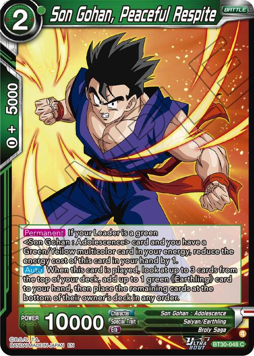 Son Gohan, Peaceful Respite Card Front
