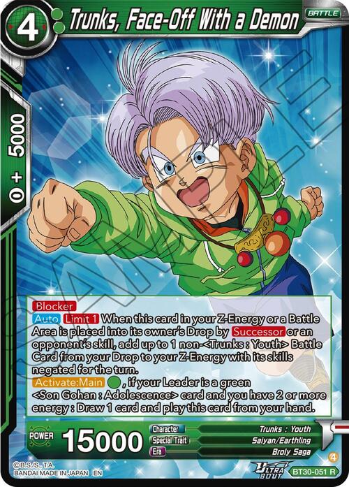 Trunks, Face-Off With a Demon Card Front