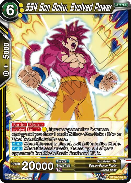 SS4 Son Goku, Evolved Power Frente