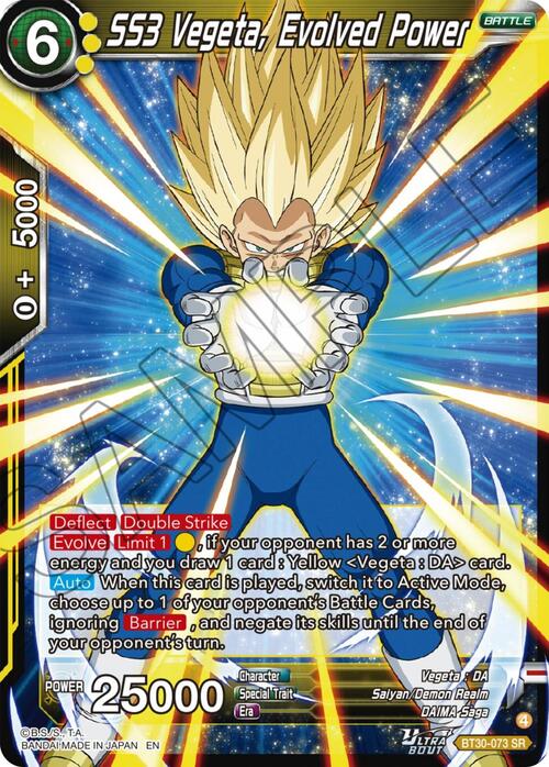 SS3 Vegeta, Evolved Power Card Front