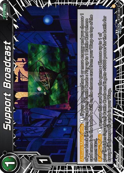 Support Broadcast Card Front