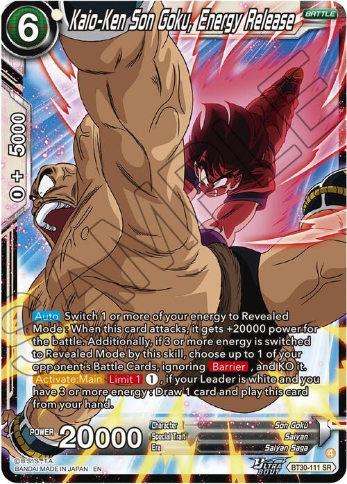Kaio-Ken Son Goku, Energy Release Card Front