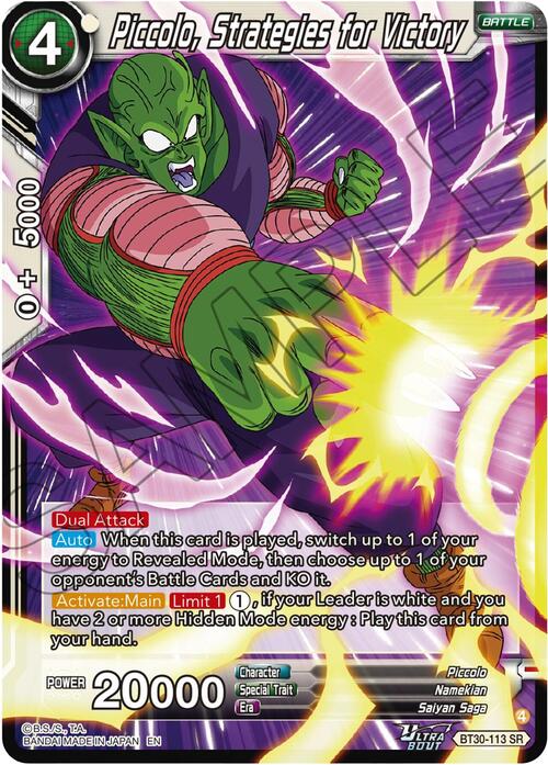 Piccolo, Strategies for Victory Card Front