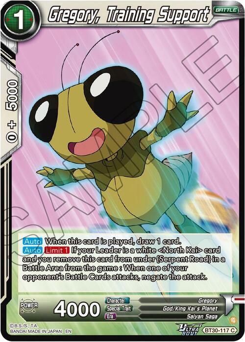 Gregory, Training Support Card Front