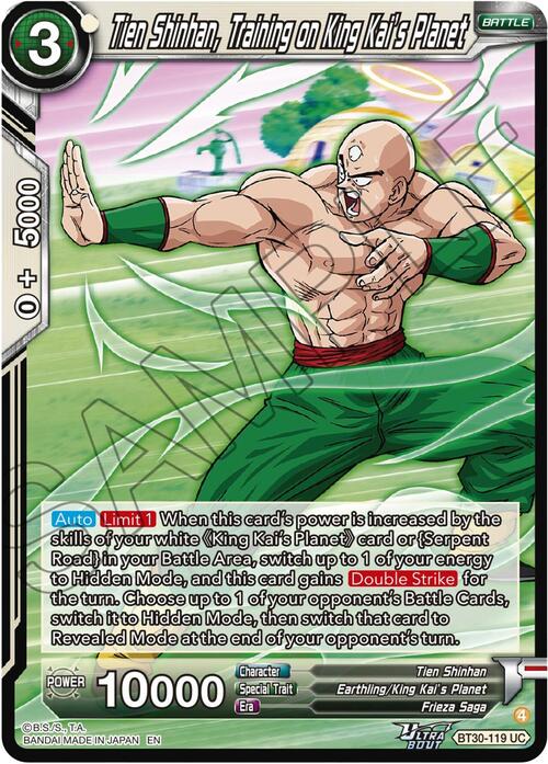 Tien Shinhan, Training on King Kais Planet Card Front