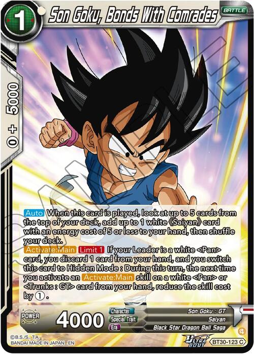 Son Goku, Bonds With Comrades Card Front