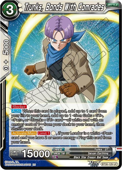 Trunks, Bonds With Comrades Card Front