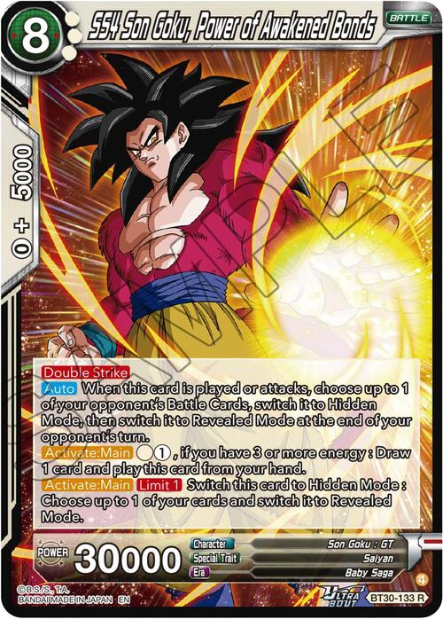 SS4 Son Goku, Power of Awakened Bonds Card Front
