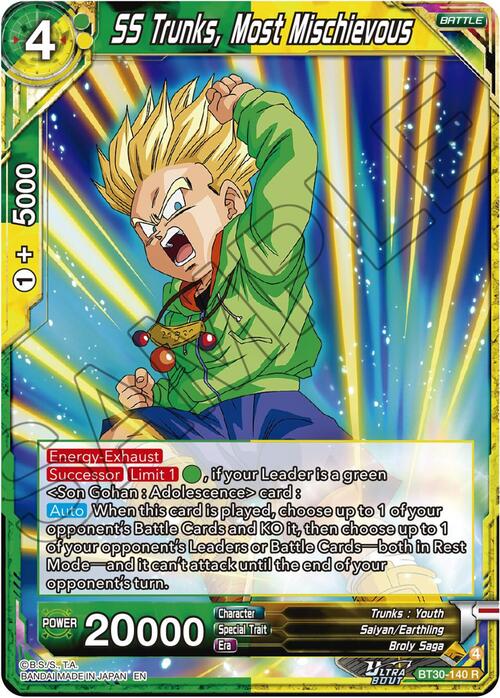 SS Trunks, Most Mischievous Card Front