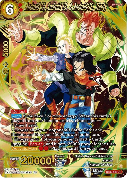 Android 17, Android 18, & Android 16, Trinity Card Front