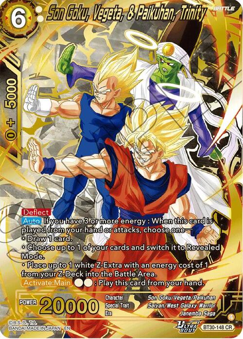 Son Goku, Vegeta, & Paikuhan, Trinity Card Front