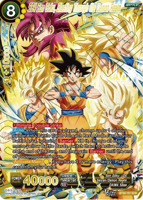 SS4 Son Goku, Blasting Through the Demon Realm Card Front