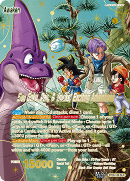 Son Goku, Pan, & Trunks // Son Goku, Pan, & Trunks, Exciting Adventures Card Front