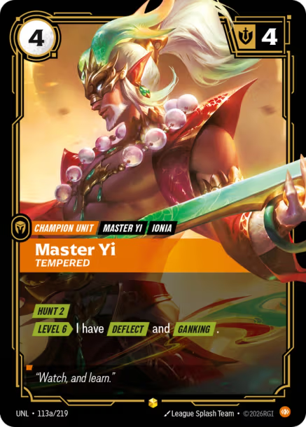 Master Yi -Tempered Card Front