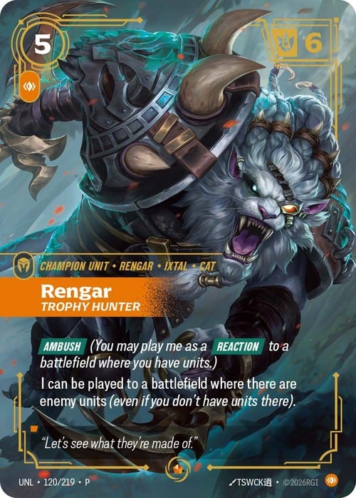 Rengar - Trophy Hunter Card Front