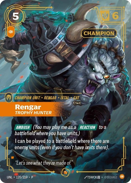 Rengar - Trophy Hunter Card Front