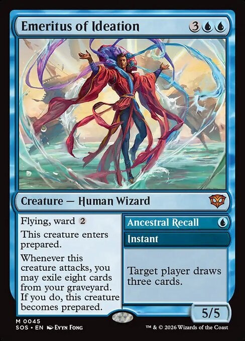 Emeritus of Ideation // Ancestral Recall Card Front