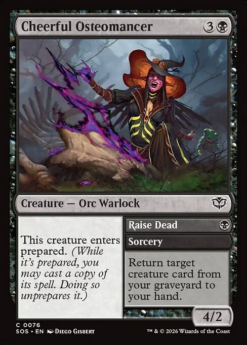 Cheerful Osteomancer // Raise Dead Card Front