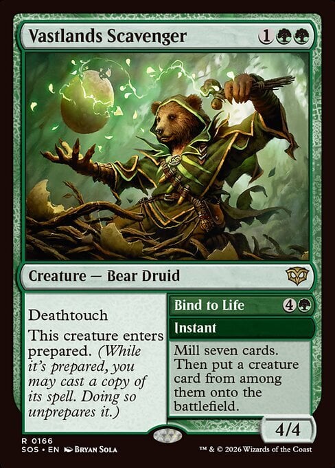 Vastlands Scavenger // Bind to Life Card Front