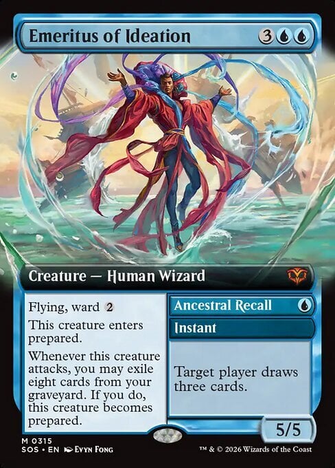 Emeritus of Ideation // Ancestral Recall Card Front