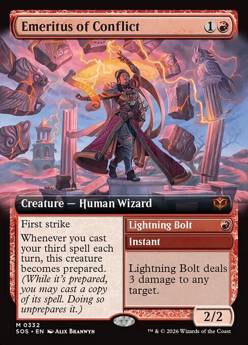 Emeritus of Conflict // Lightning Bolt Card Front