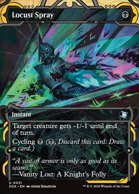 Rociada de langostas Frente