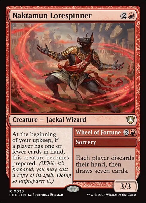 Naktamun Lorespinner // Wheel of Fortune Card Front