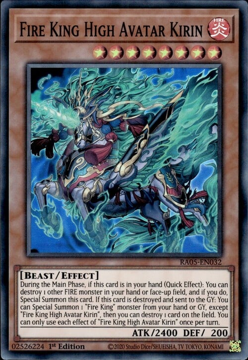 Fire King High Avatar Kirin Card Front