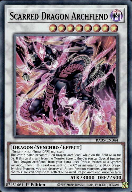 Scarred Dragon Archfiend Card Front