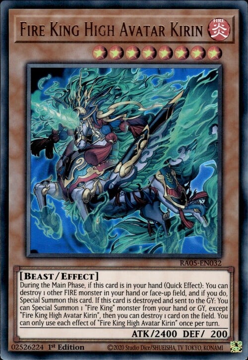 Fire King High Avatar Kirin Card Front