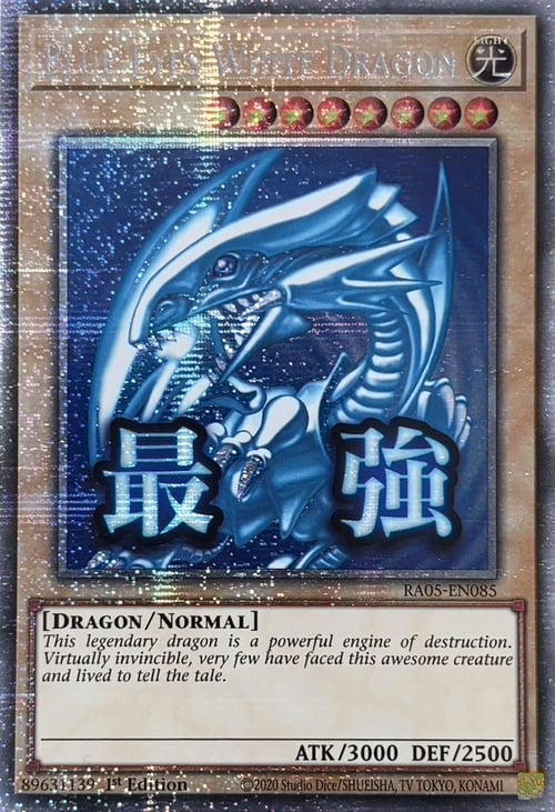 Dragón Blanco de Ojos Azules Frente