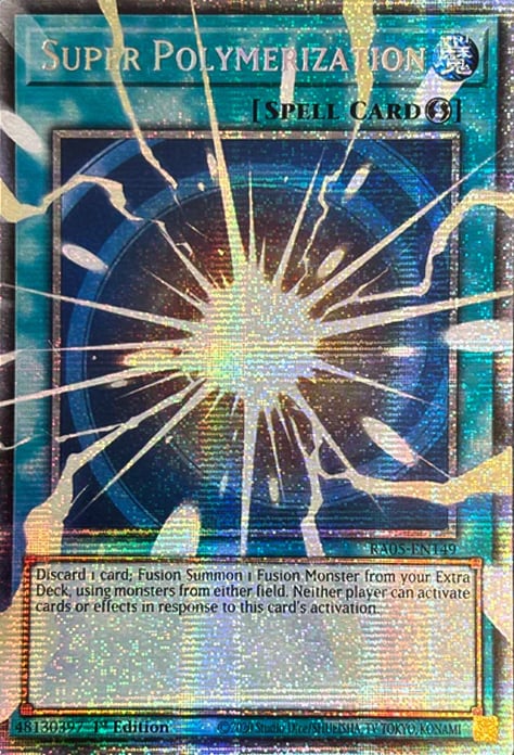 super polymerization yugioh card 2 #yugioh #yugiohtcg #yugiohcards By discarding the required Fusion Materials from either side of the field and Special Summoning the Fusion Monster from your Extra Deck (treated as a Fusion Summon) Yugioh Super Polymerization Collectors Rare