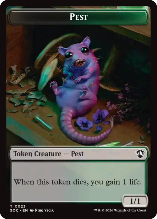 Pest // Saproling Token Card Front