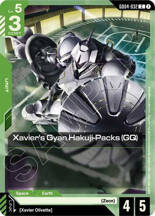 Xavier's Gyan Hakuji-Packs (GQ) Frente