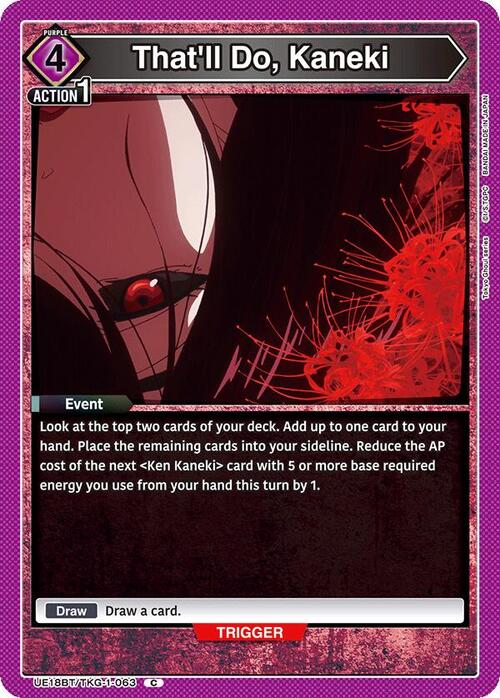 Thatll Do, Kaneki Frente