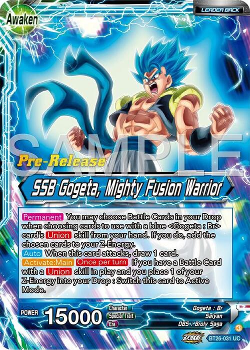 Gogeta // SSB Gogeta, Mighty Fusion Warrior Frente