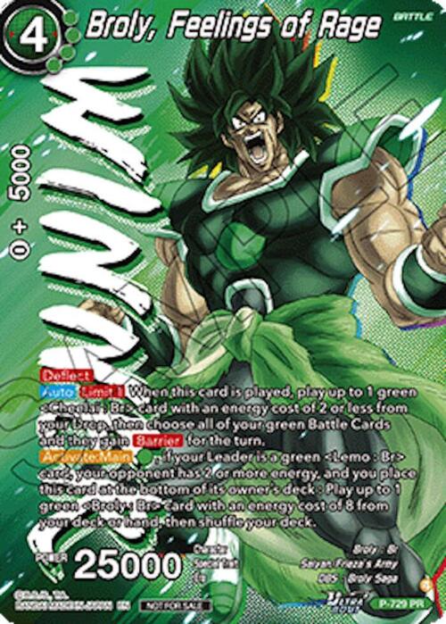 Broly, Feelings of Rage Card Front