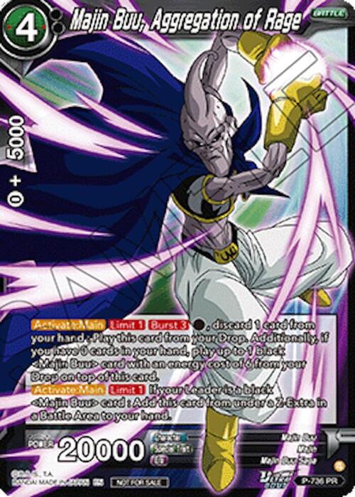 Majin Buu, Aggregation of Rage Card Front