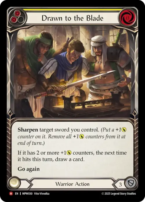 Drawn to the Blade Card Front