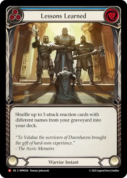 Lessons Learned Card Front