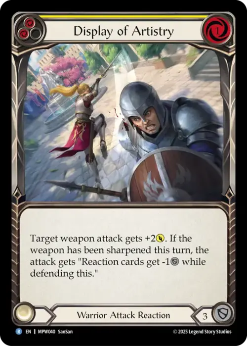 Display of Artistry - Yellow Card Front