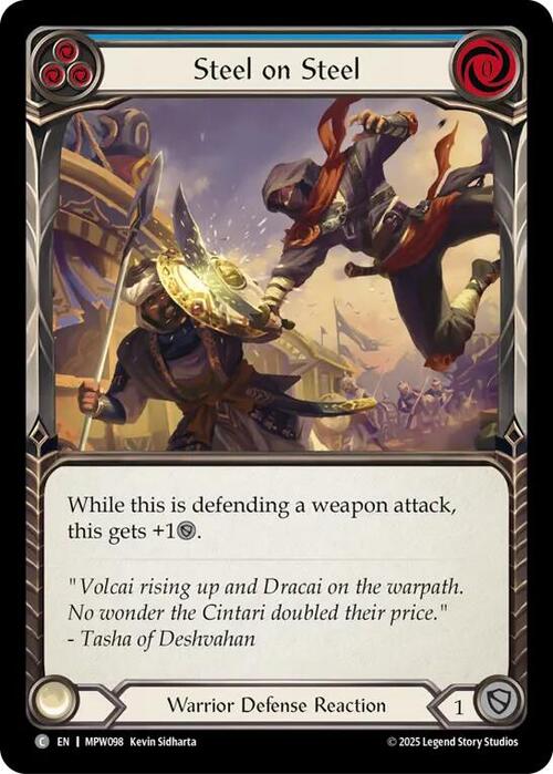 Steel on Steel - Blue Card Front