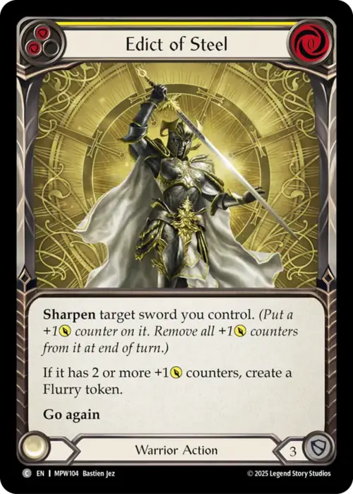 Edict of Steel (Yellow) Card Front