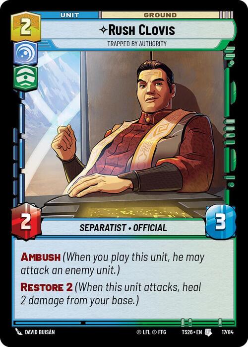 Rush Clovis - Trapped by Authority Card Front