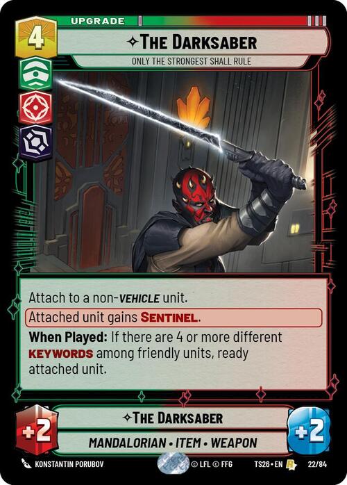 The Darksaber - Only the Strongest Shall Rule Card Front
