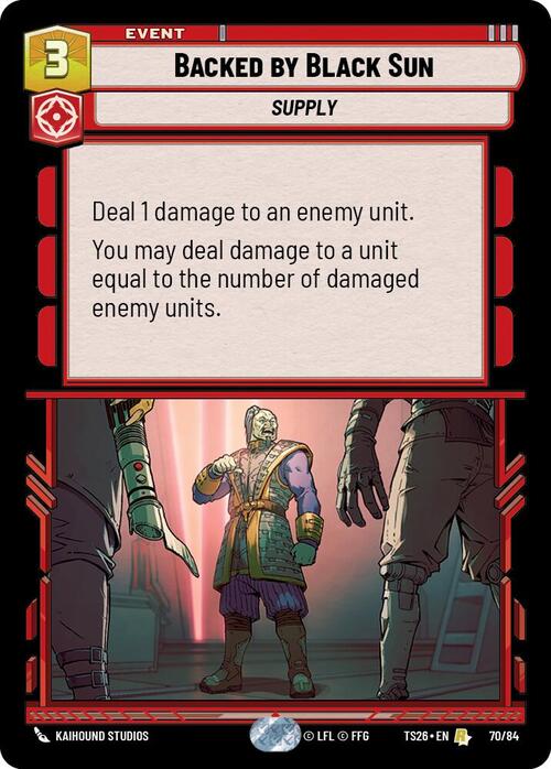 Backed by Black Sun Card Front